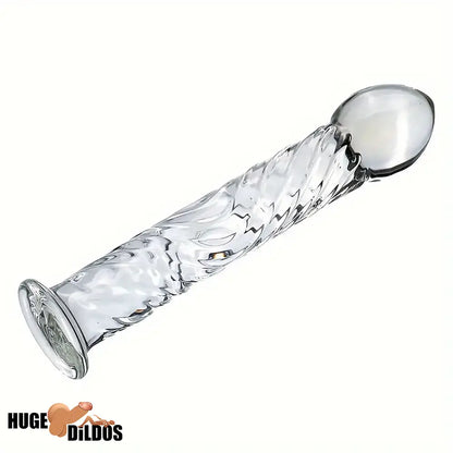6.9in Clear Real Glass Crystal Dildo For G-Spot Vaginal Anal Sex Stimulation