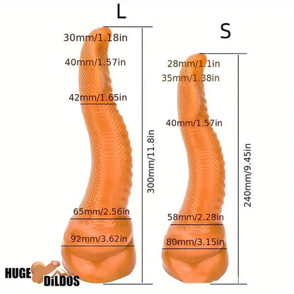 9.45in 11.8in Fantasy Animal Snake Cock Silicone Soft Dildo For Clit Play
