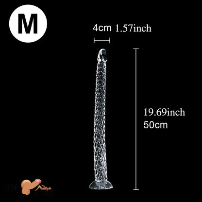 15.75in 19.69in 23.62in Huge Long Snake Scaly Clear Dildo Adult Penis Toy
