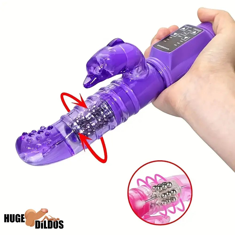 8.86in Silicone Soft Vibrating Rotation Dildo For G-spot Anal Stimulator