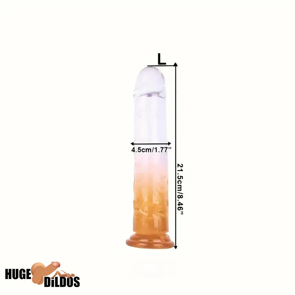 6.29in 7in 7.67in 8.46in Clear Crystal Real Cock Dildo For G-Spot Vagina Sex