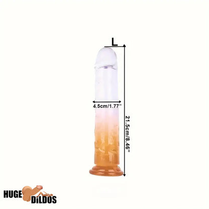 6.29in 7in 7.67in 8.46in Clear Crystal Real Cock Dildo For G-Spot Vagina Sex