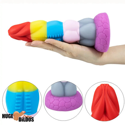 8.66in Silicone Rainbow Soft Big Dildo For Gay LGBT Vaginal Sex Orgasm