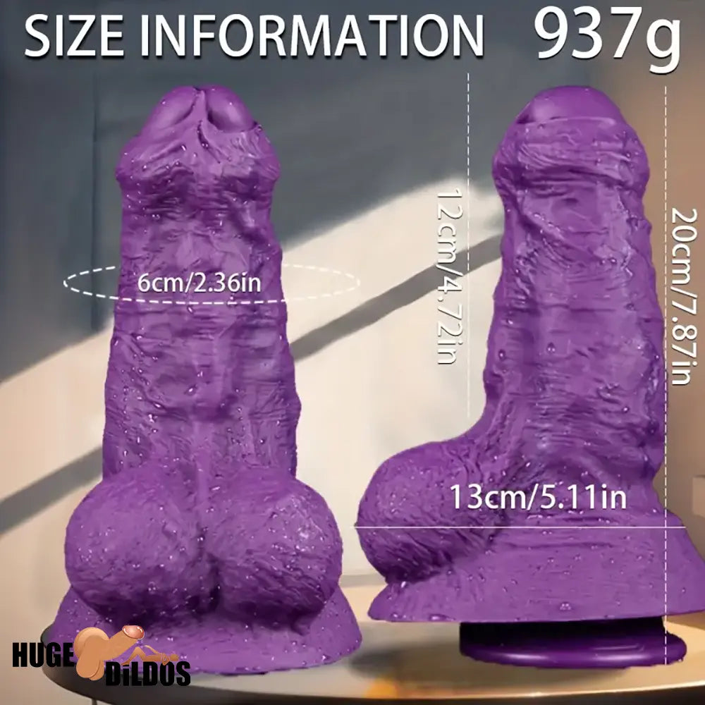 7.87in Lifelike Thick Silicone Soft Dildo For Anal Expansion Adult Cock Toy