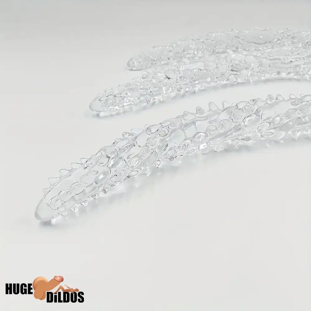 14.8in 18.7in 22.6in Clear Long Dual Heads Huge Spiked Dildo For Couples
