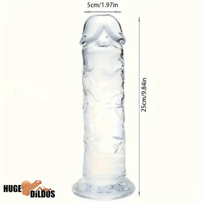 3.54in-9.84in Unisex Realistic Crystal Clear Dildo For Cock Women Sex Toy