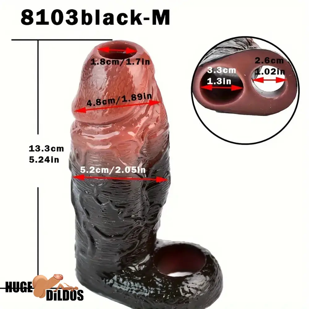 4.53in 5.24in 6.02in Silicone Soft Hollow Dildo Sleeve For Enlargement