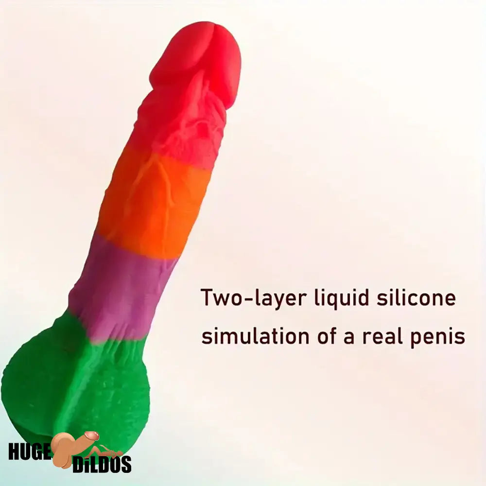 7.9in Silicone Rainbow Soft Dildo For Women Men Couple G-spot Clit Sex