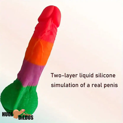 7.9in Silicone Rainbow Soft Dildo For Women Men Couple G-spot Clit Sex