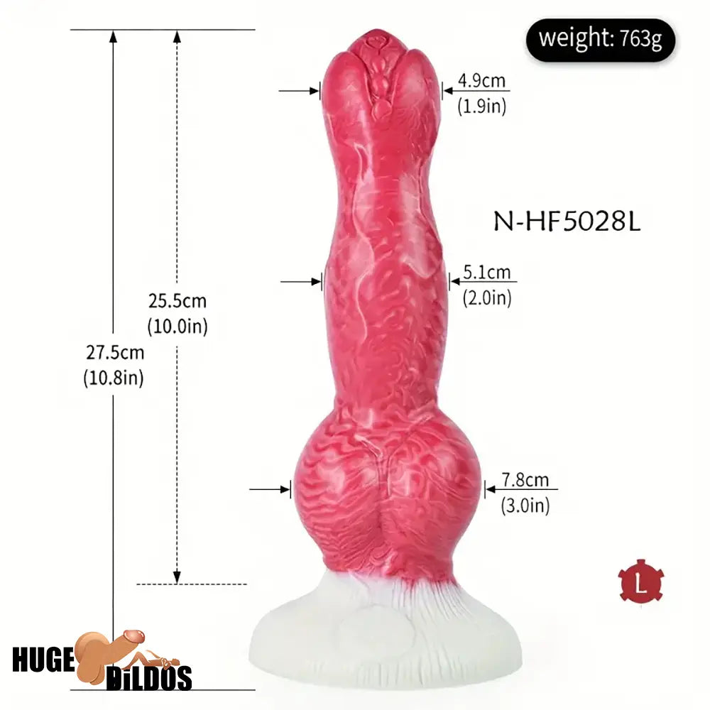 8.27in 9.2in 10.8in Fantasy Dog Cock Silicone Big Knot Soft Clit Sex Dildo