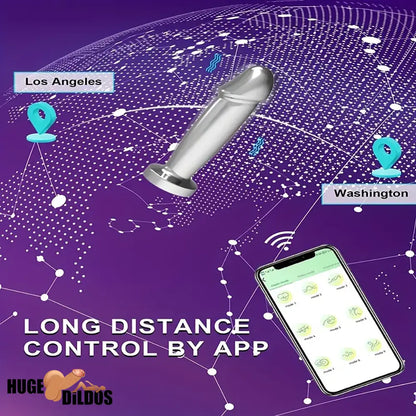 4.52in Stainless Steel Vibrating App Remote Control Dildo For Women Sex