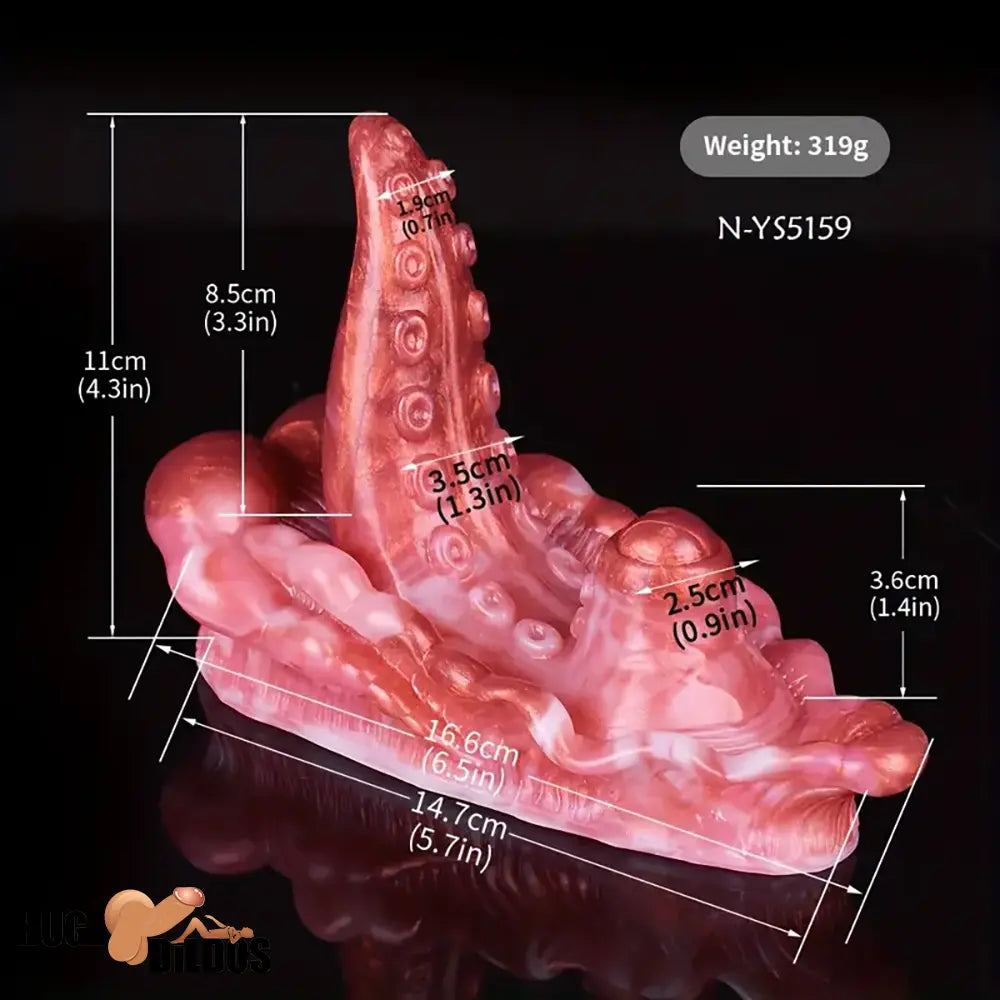 4.33in Small Octopus Tentacle Silicone Soft Dildo Penis Anal Cock Expander