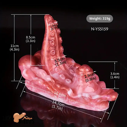 4.33in Small Octopus Tentacle Silicone Soft Dildo Penis Anal Cock Expander