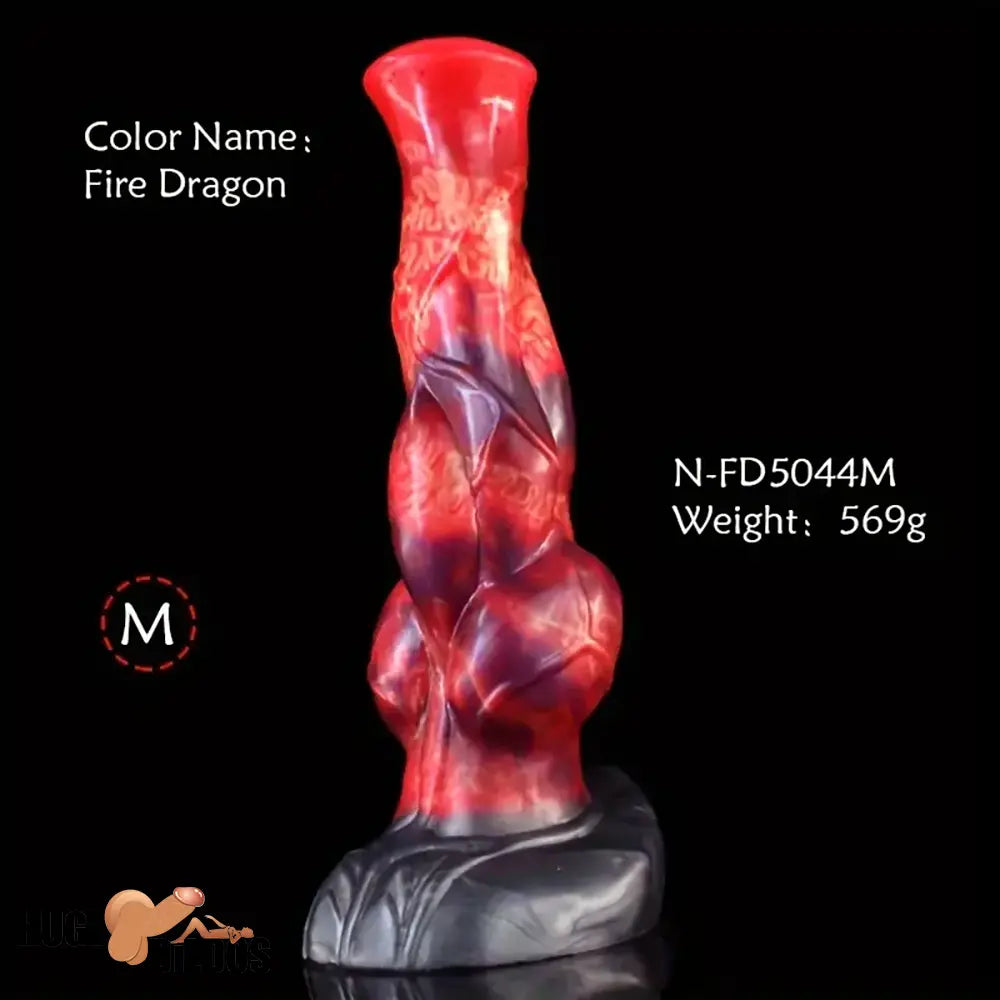 9.57in Animal Big Dog Silicone Soft G Spot Dildo With Strong Suction Base