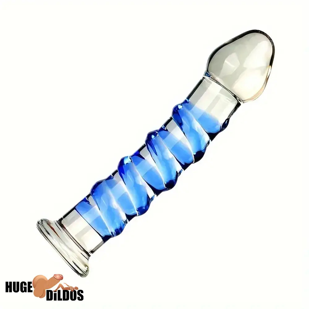 6.9in Clear Spiked Spiral Glass Dildo For G Spot Anal Vaginal Stimulation