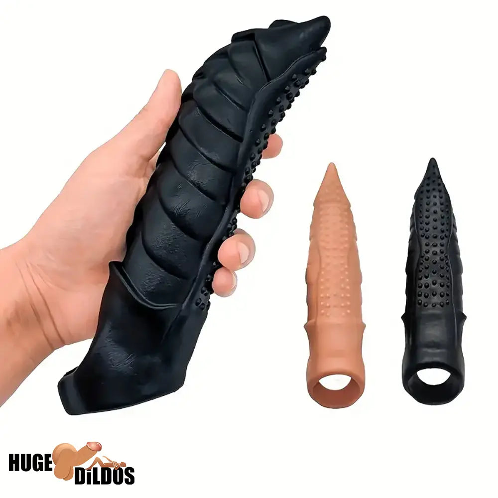 8.66in Wolf Head Silicone Cock Sleeve Big Dildo BDSM Sex Toy For Sex