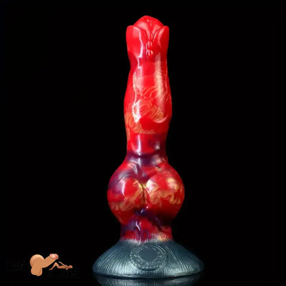 8.03in Fantasy Big Dog Knot Silicone Soft Dildo For Clit Vagina Stimulation