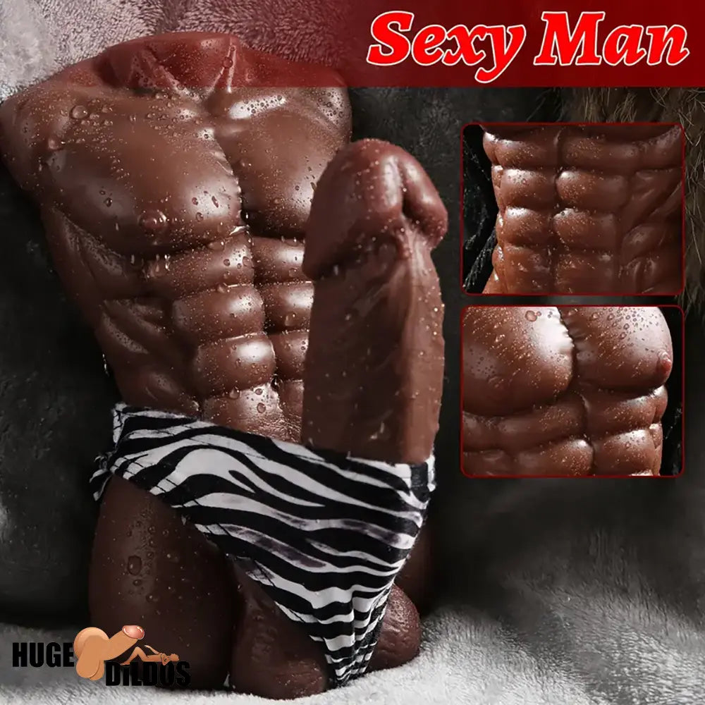 5in Premium Realistic Silicone Soft Dildo With 1.5lb Muscle Sex Doll Torso Toy