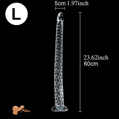 15.75in 19.69in 23.62in Huge Long Snake Scaly Clear Dildo Adult Penis Toy