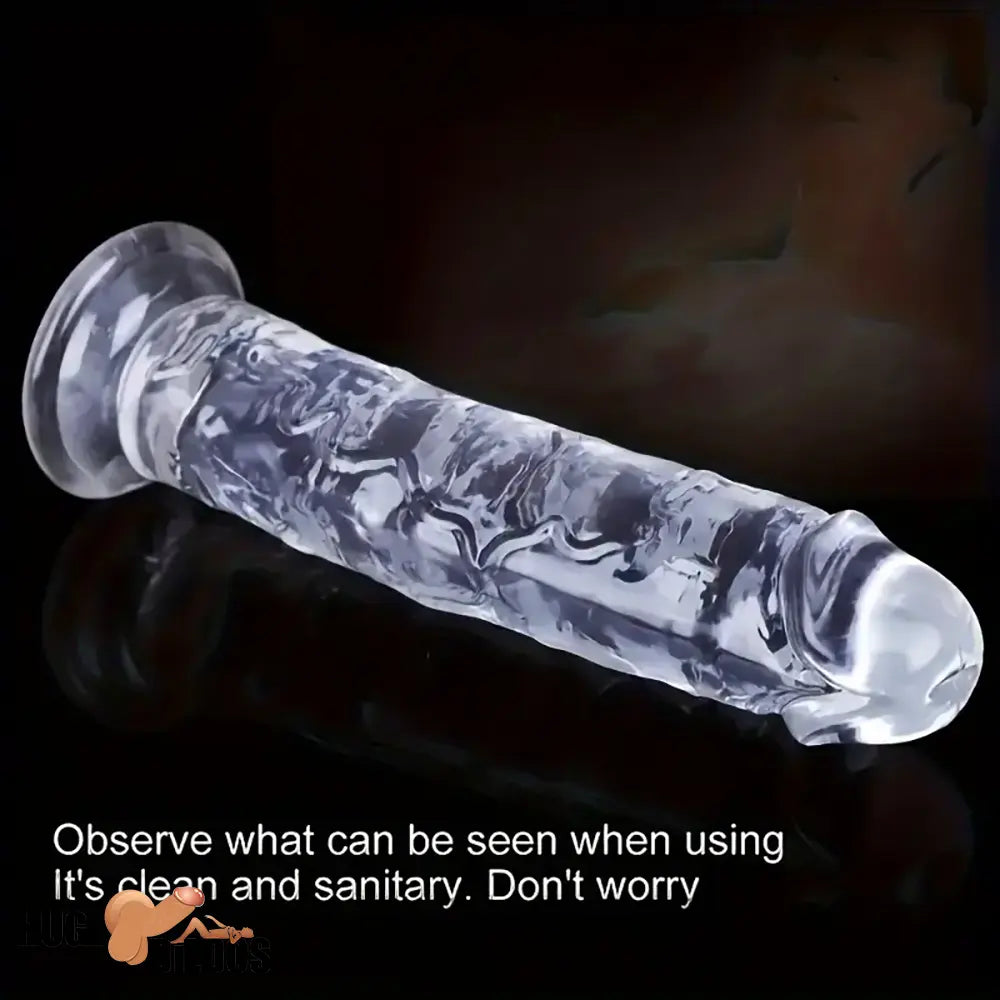 6.5in 7.68in 9.65in Clear Real Dildo For G-Spot Vaginal Anal Sex Stimulation