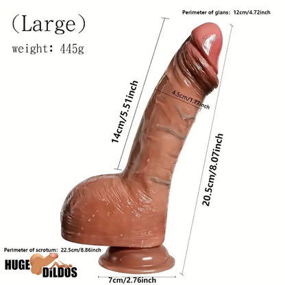 6.89in 7.87in 8.07in Realistic Soft Silicone Durable Dildo With Suction Cup