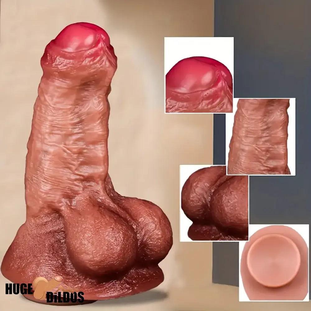 7.87in Lifelike Thick Silicone Soft Dildo For Anal Expansion Adult Cock Toy