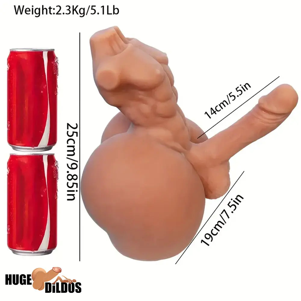 5.5in Premium Real Silicone Flexible Cock Dildo With 5.1lb BBW Sex Doll Torso