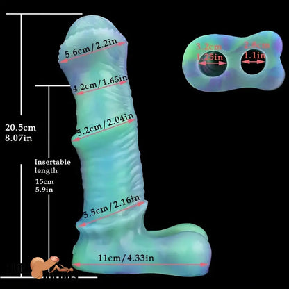 8.07in Silicone Soft Dildo Sleeve Horse Dick Luminous Penis Extender
