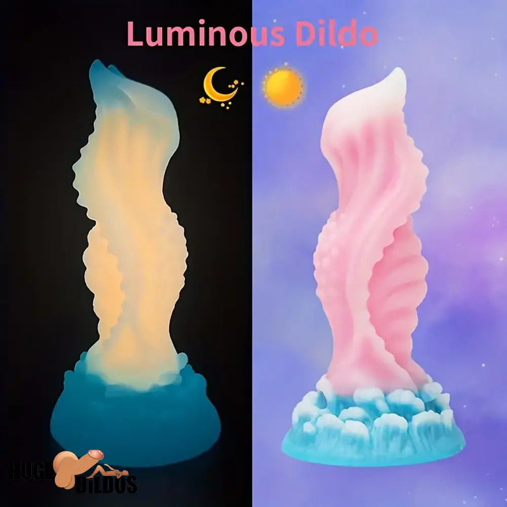 7.59in Lifelike Silicone Soft Luminous Monster Dildo For Anal Cock Expansion