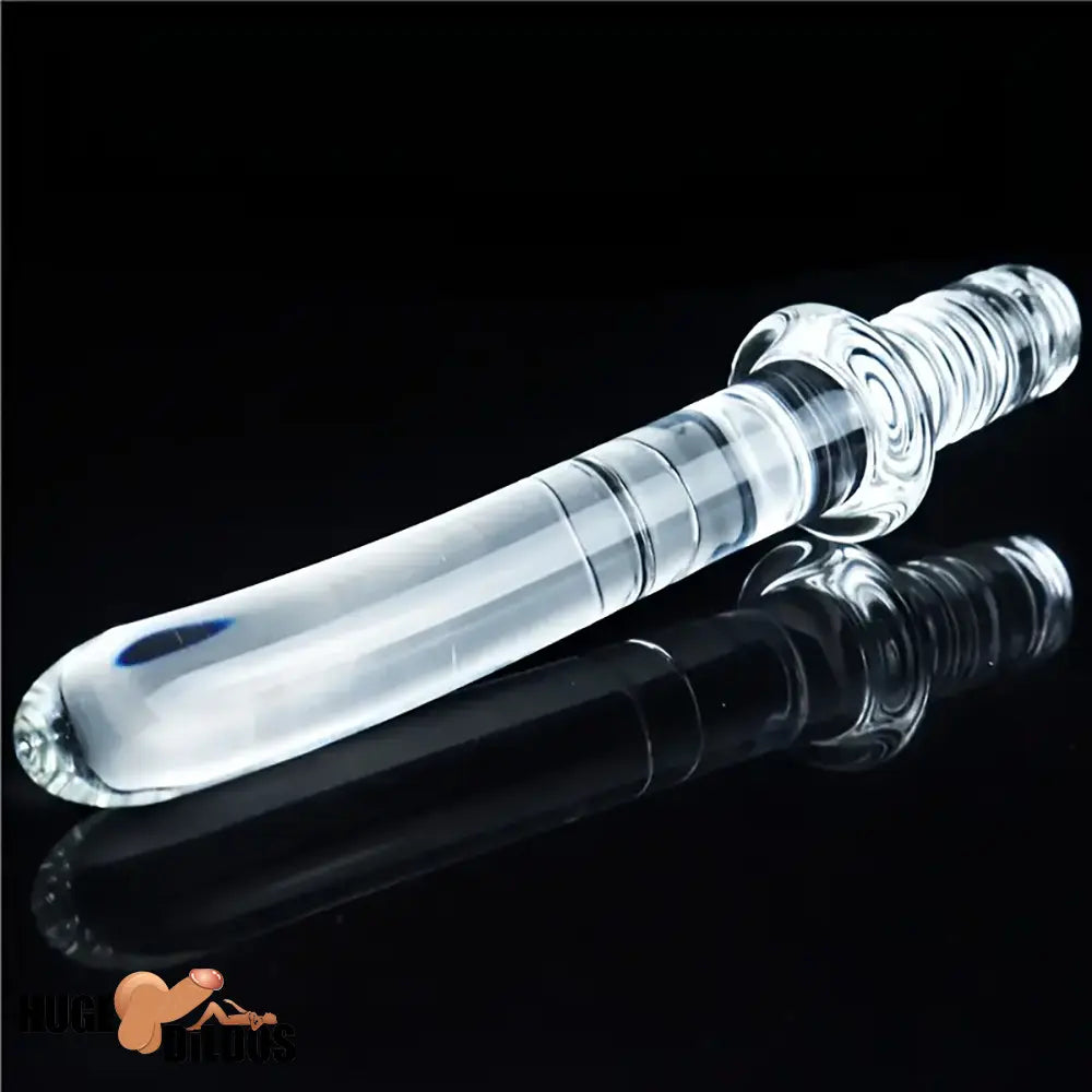 6.69in 6.88in 7.08in 7.28in Clear Unisex Glass Crystal Dildo With Handel Toy