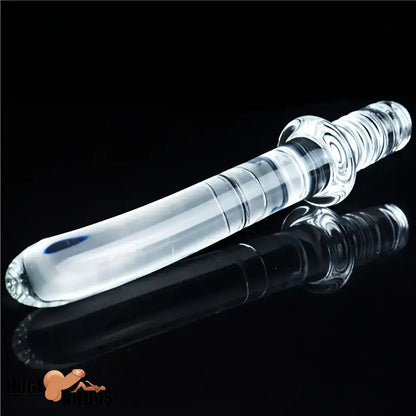 6.69in 6.88in 7.08in 7.28in Clear Unisex Glass Crystal Dildo With Handel Toy