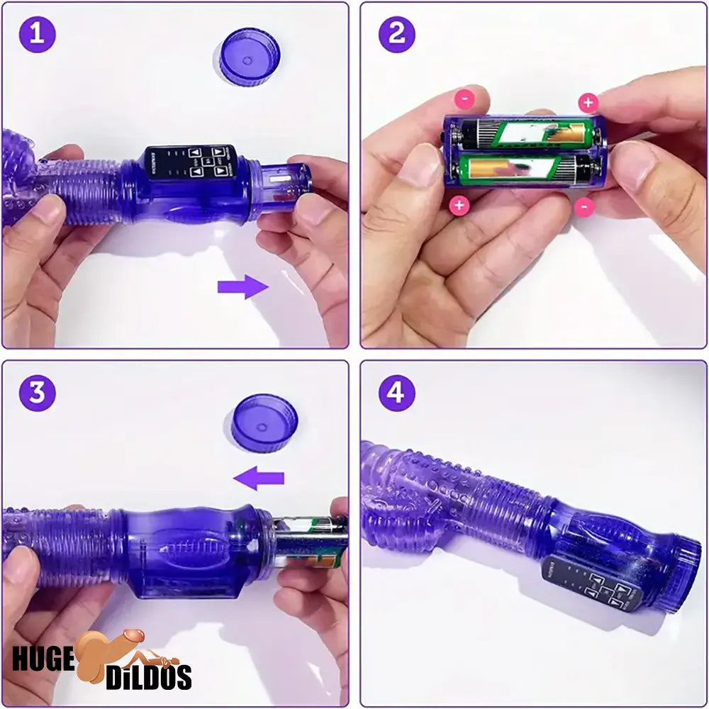 8.86in Silicone Soft Vibrating Rotation Dildo For G-spot Anal Stimulator