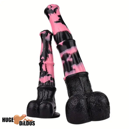9.64in 13.77 Big Horse Animal Cock Silicone Ejaculation Dildo For Clit Play