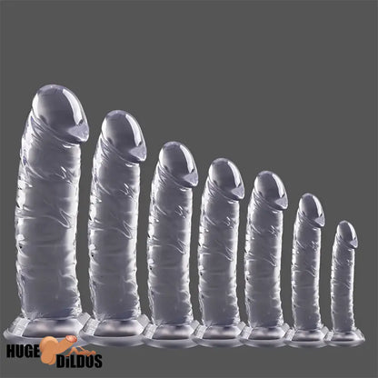 3.54in-9.84in Unisex Realistic Crystal Clear Dildo For Cock Women Sex Toy