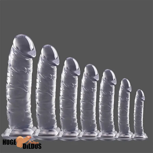 3.54in-9.84in Unisex Realistic Crystal Clear Dildo For Cock Women Sex Toy