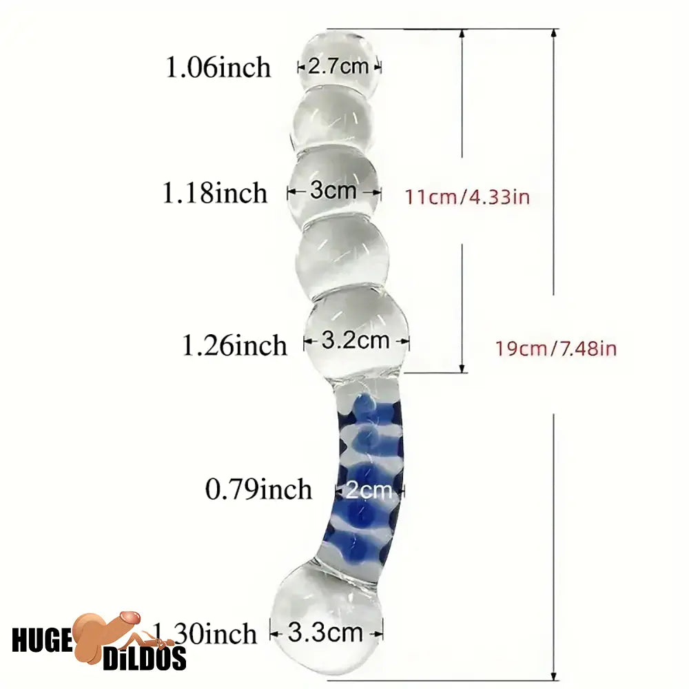 7.48in Clear Real Glass Crystal Dildo For G-Spot Vaginal Anal Sex Stimulation