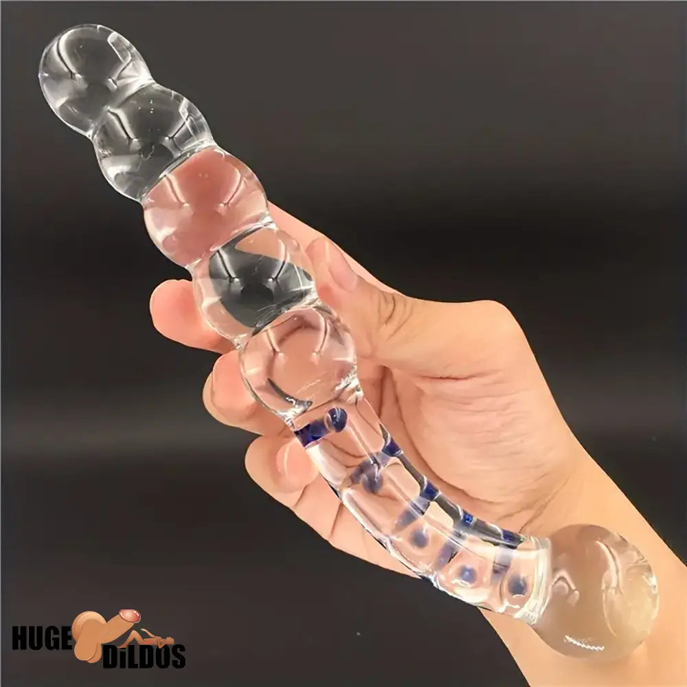 7.48in Clear Real Glass Crystal Dildo For G-Spot Vaginal Anal Sex Stimulation