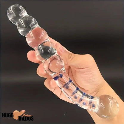 7.48in Clear Real Glass Crystal Dildo For G-Spot Vaginal Anal Sex Stimulation
