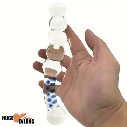 7.48in Clear Real Glass Crystal Dildo For G-Spot Vaginal Anal Sex Stimulation