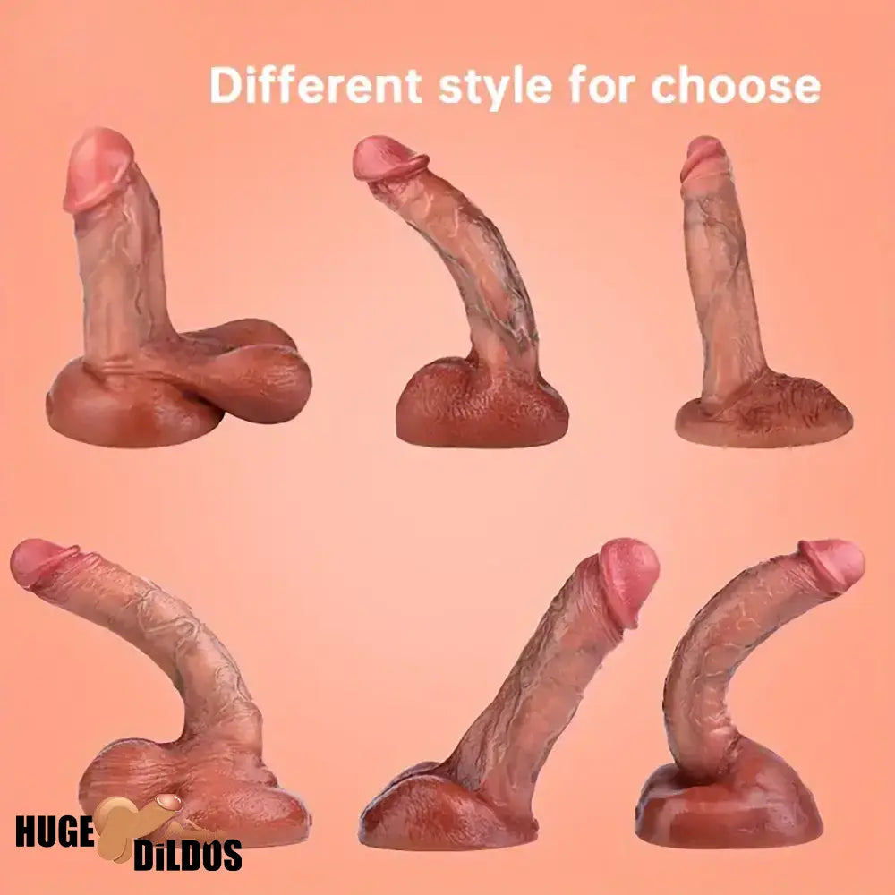 Six Lengths Liquid Silicone Realistic Durable Dildo For Hands-Free G Spot