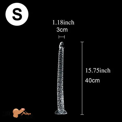 15.75in 19.69in 23.62in Huge Long Snake Scaly Clear Dildo Adult Penis Toy