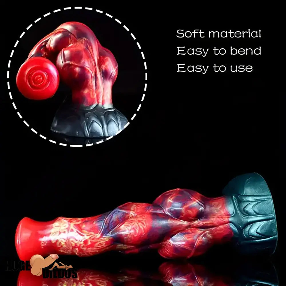 9.57in Animal Big Dog Silicone Soft G Spot Dildo With Strong Suction Base