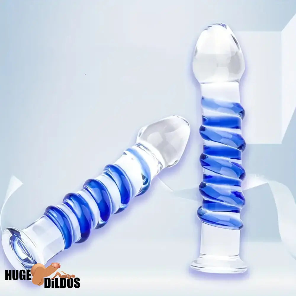 6.9in Clear Spiked Spiral Glass Dildo For G Spot Anal Vaginal Stimulation