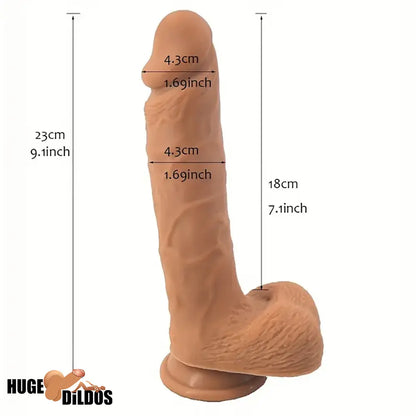 9.1in Silicone Soft Large Dual Density Strap On Dildo For Lesbian Male Gay