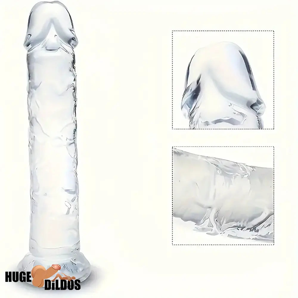 3.54in-9.84in Unisex Realistic Crystal Clear Dildo For Cock Women Sex Toy