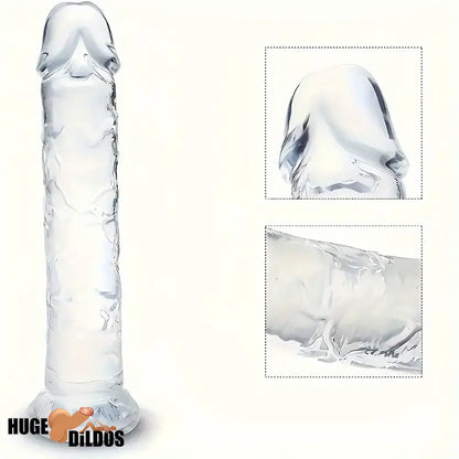 3.54in-9.84in Unisex Realistic Crystal Clear Dildo For Cock Women Sex Toy