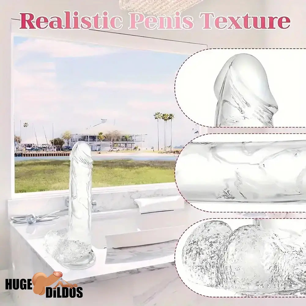 7.3in Clear Real Skin Like Dildo For Female Male Love Pleasure Indoor Use