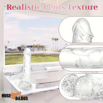 7.3in Clear Real Skin Like Dildo For Female Male Love Pleasure Indoor Use