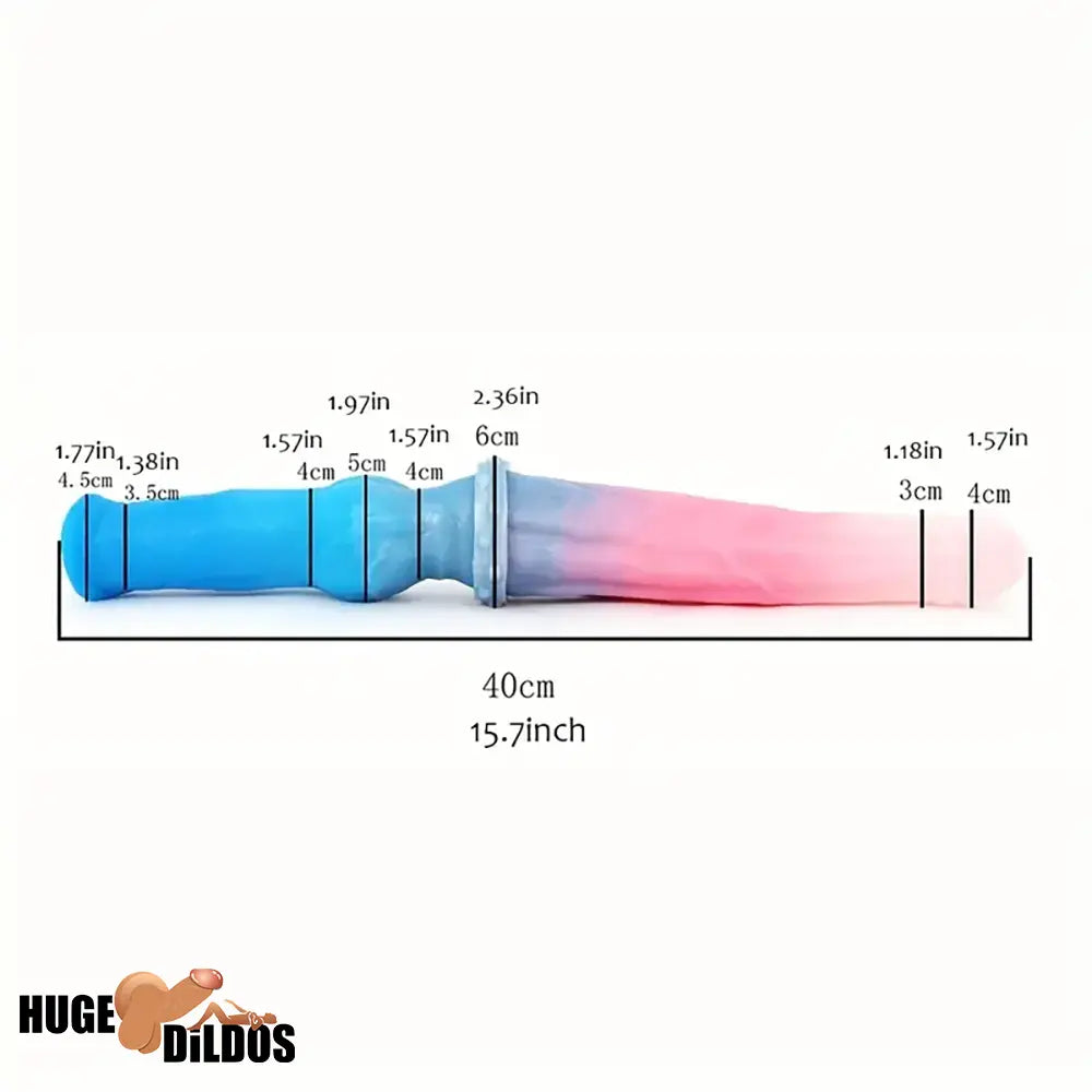 15.7in Long Large Double Sided Liquid Silicone Dog Horse G Spot Penis Dildo