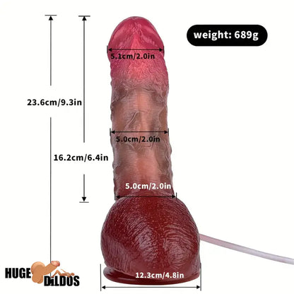 9.3in Soft Real Silicone G Spot Squirting Cock Soft Dildo With Blood Vessel